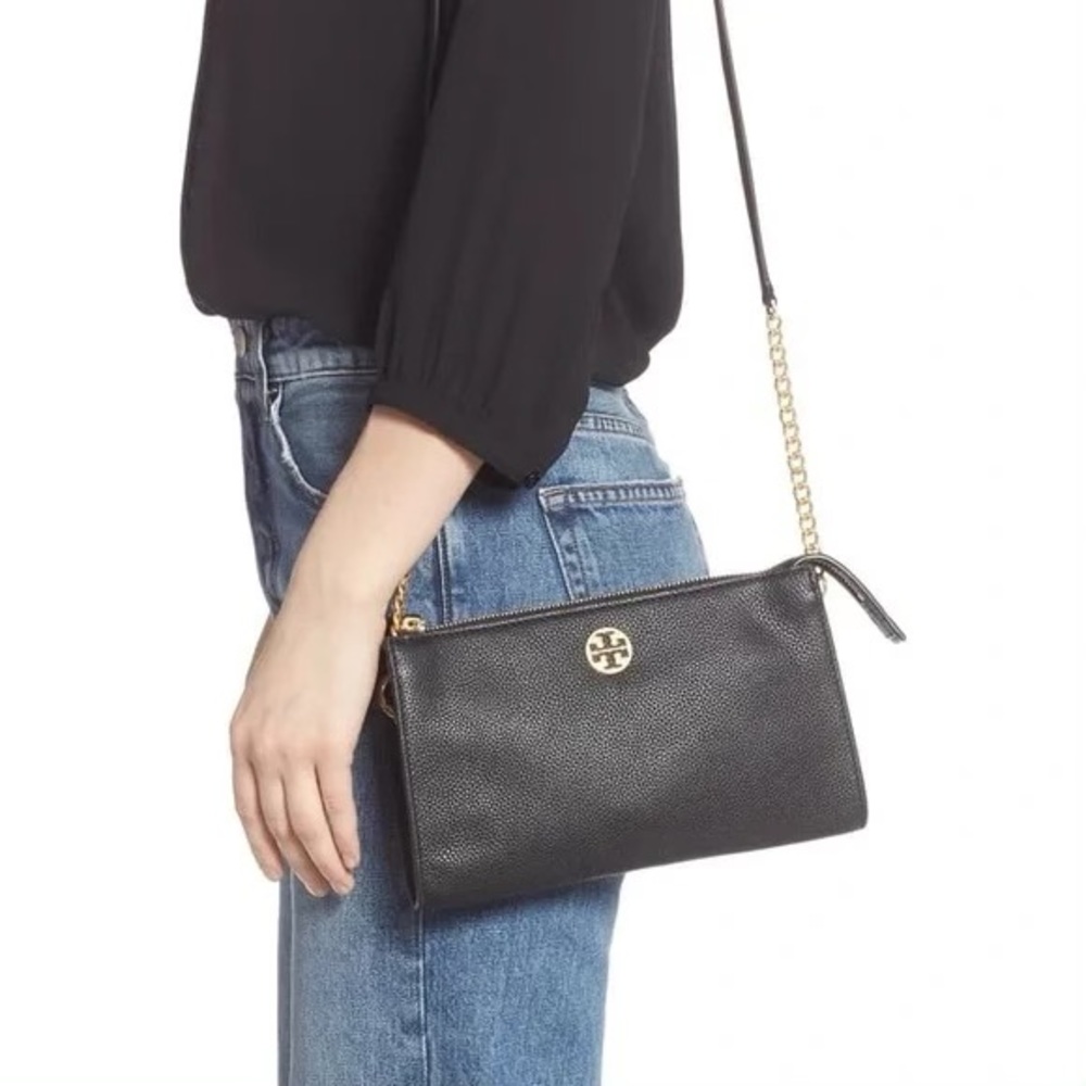 TORY BURCH Mini Everly Black Leather Crossbody Bag